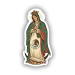 Lady of Guadalupe Virgin Mexican Flag Mantle Precision Cut  Decal